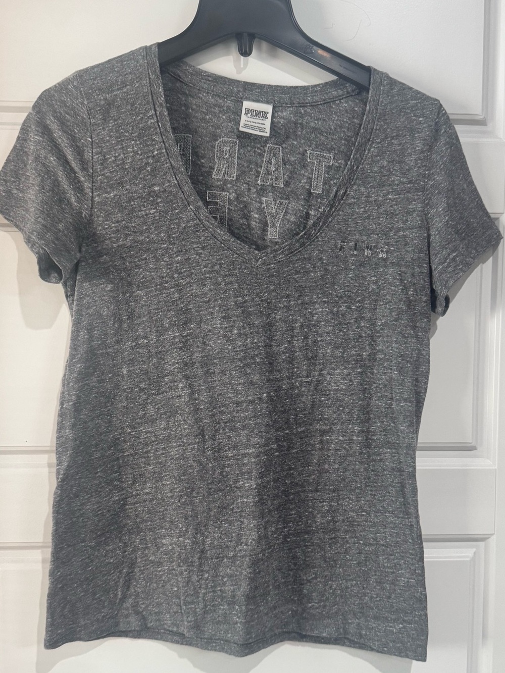 PINK Victoria's Secret Heather Gray V-Neck Tee